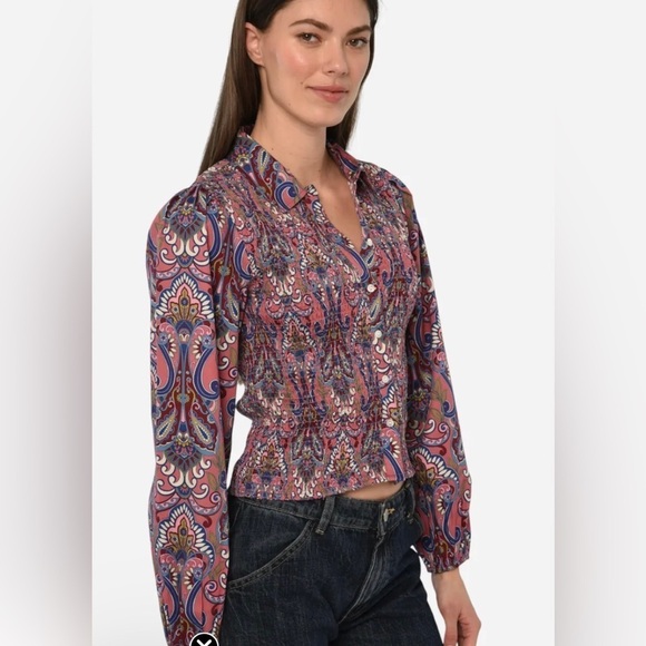 Love The Label Tops - NWT! Love the Label Sohan Long Sleeve Painted Lady Print Paisley XS